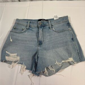 Hollister Blue Jean Shorts with Distressed Details